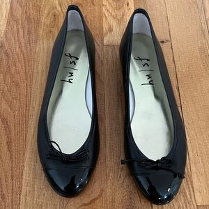 FRENCH SOLE NY FSNY Cap Toe Ballet Flats in Black Size 8.5